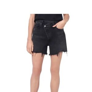 Agolde black denim shorts